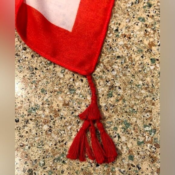 Mud Pie Scarf Coral Design in Orange/White - Picture 6 of 9